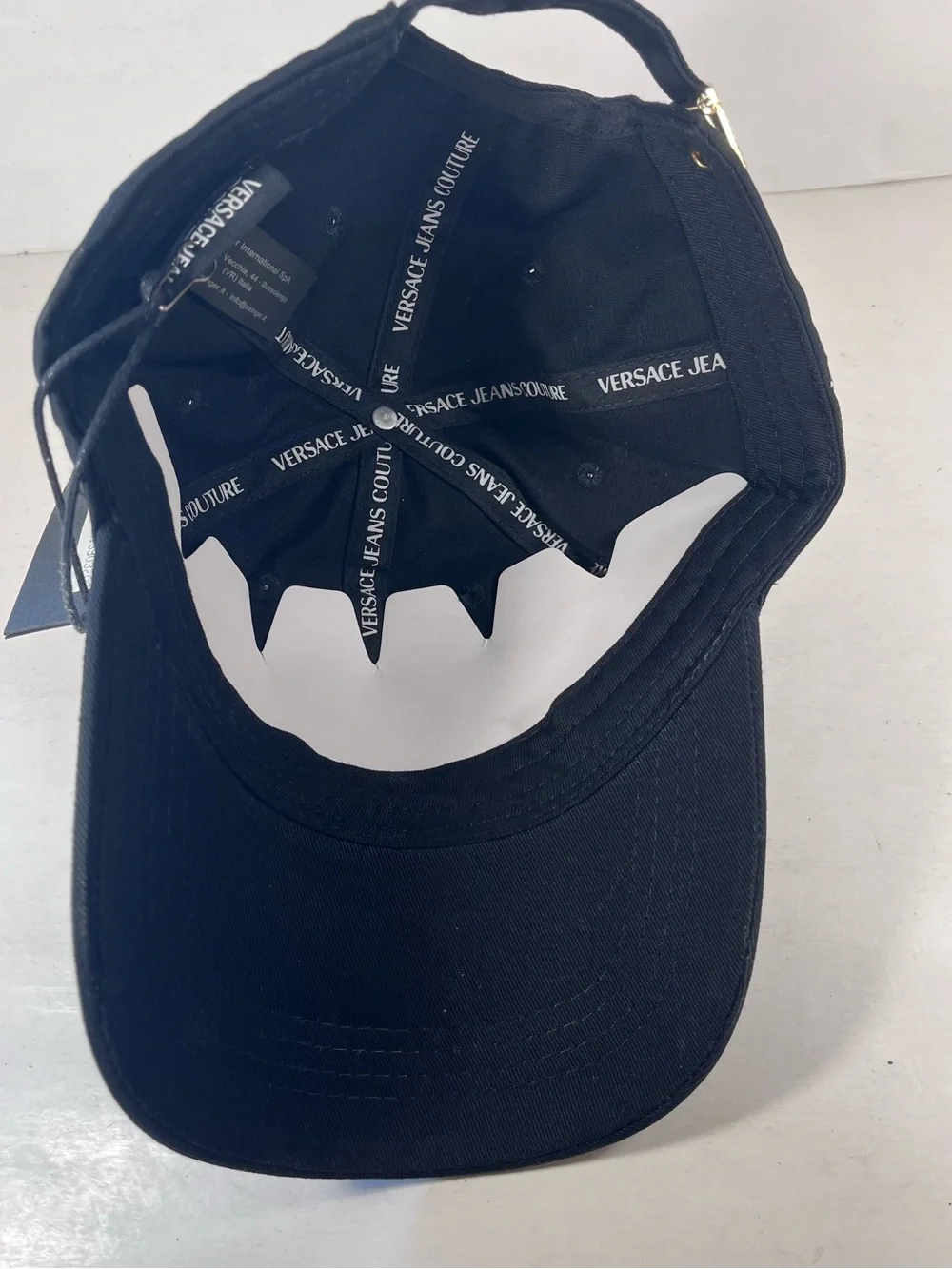 VERSACE JEANS COUTURE Black Adjustable Baseball Cap Hat Men’s OS One Size NWT